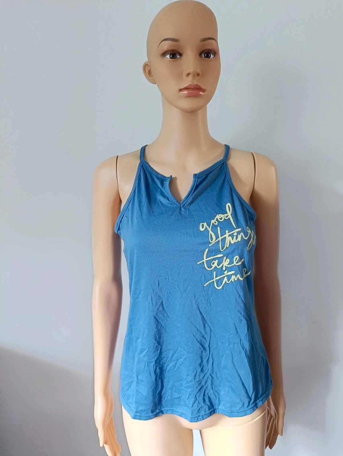 Vestido azul estampado Good Things Take Time – Talla xs – Tirantes finos – photo 2